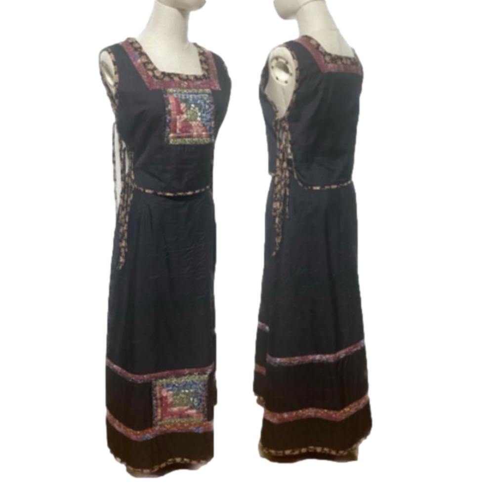 60s -70s MOUNTAIN ARTISANS COTTAGECORE PATCHWORK TOP & MAXI SKIRT MCM VTG EUC S - Picture 2 of 16